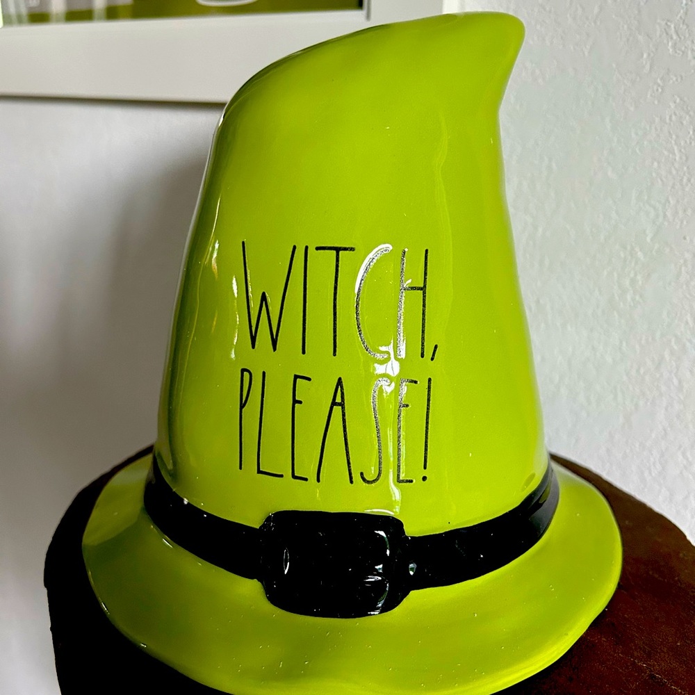 Brand New Rae Dunn Green  “Witches Please” Decorative Hat